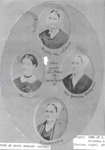Four of David Jenkins sisters Ruth the eldest, Hanna, Anne Jenkins Thompson, Elizabeth