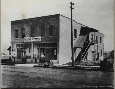 1913 The New Chewelah Garage Located on the West Main Street, and Fourth St. 